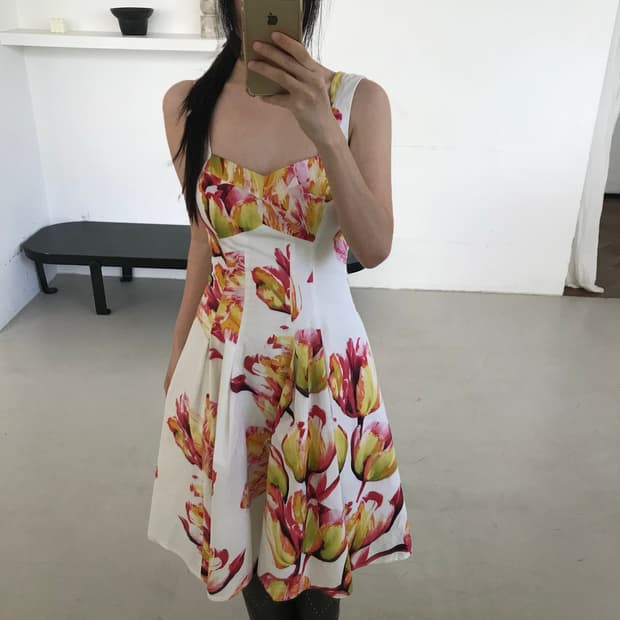 vintage flower pattern one-piece
