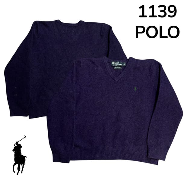 폴로 여성용 램스울 퍼플 니트 XL