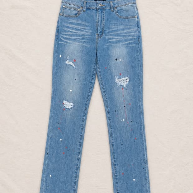     페인트 스플래터 디스트로이드 데님 팬츠