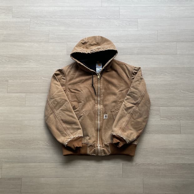 칼하트 j130 BRN 브라운 액티브 자켓 샌드스톤 빈티지