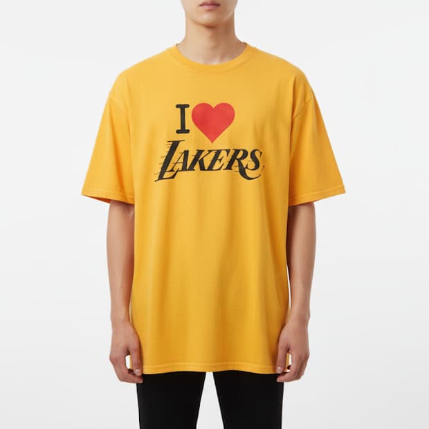 1990년대 빈티지 I ❤️ Lakers NBA 티셔츠