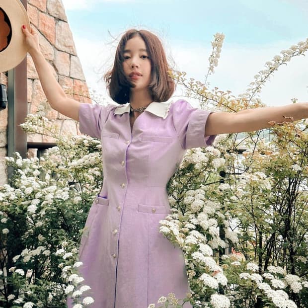 시슬리 니트칼라 원피스 66사이즈(기은세 착장)