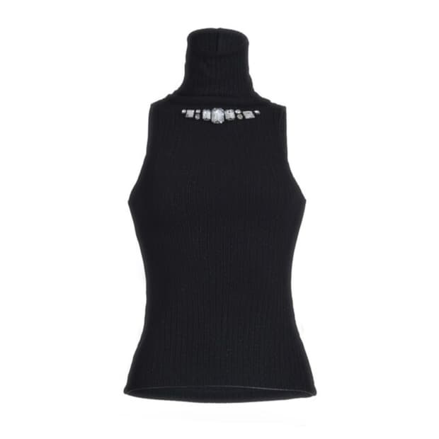 베이비메탈클럽 베메클 럭스젬 하이넥 탑 블랙