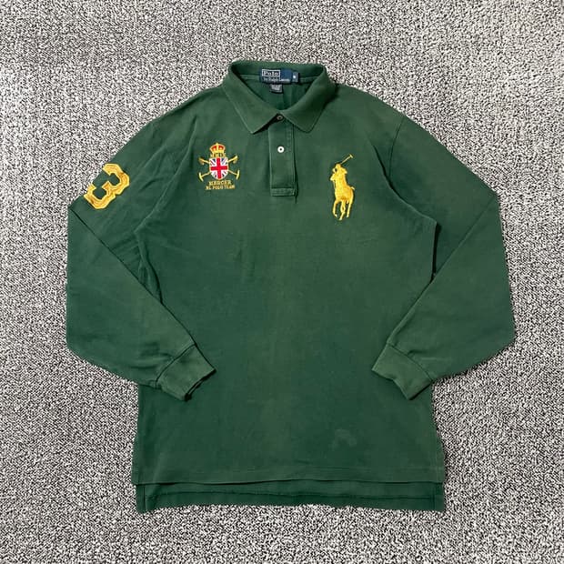 빈티지9. 폴로랄프로렌 빅포니 머서 RL 폴로 팀 롱슬리브 긴팔 티셔츠