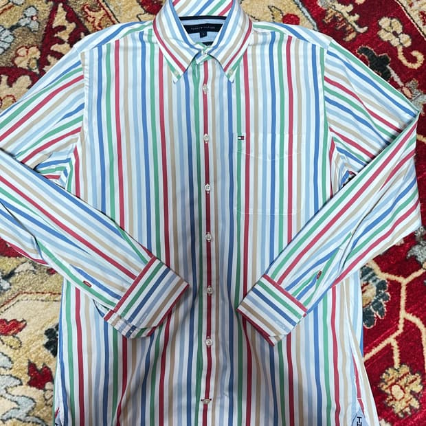 타미힐피거 80s 코튼 스트라이프 셔츠