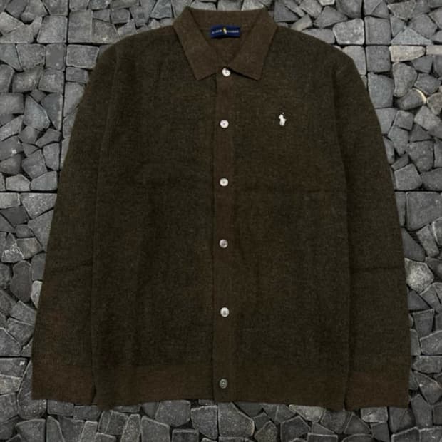 폴로 차콜 라운드 가디건 L 