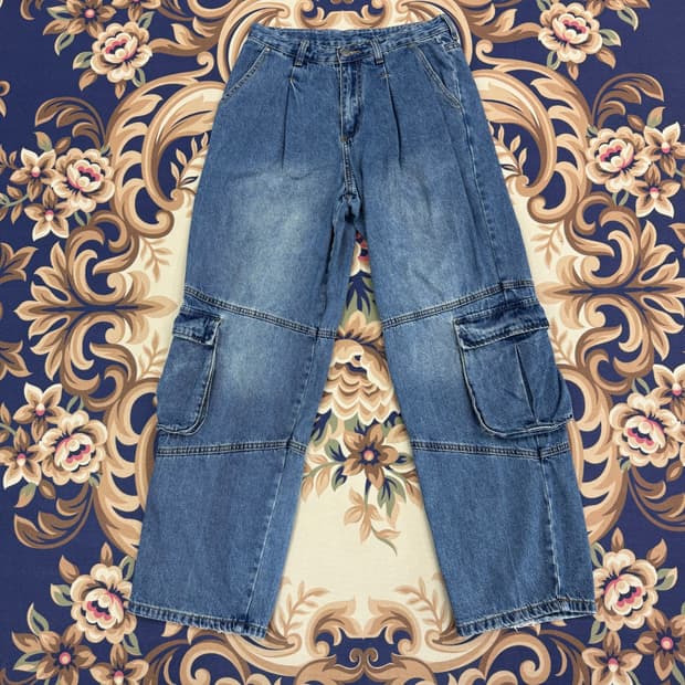 (1)디미트리 블랙 Dimitri black 카고 워싱 데님팬츠