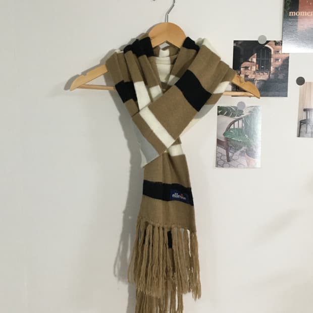 ellesse 브라운&블랙 목도리
