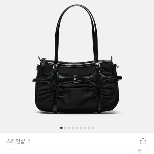 자라 버클 나일론 숄더백
