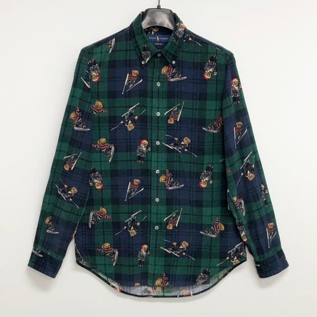 폴로 타탄체크 스키베어 셔츠/남성S