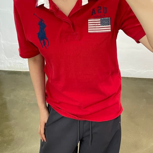 폴로 랄프로렌 빅포니 USA 레드 카라티
