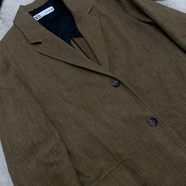 [한국L]ZARA 린넨 롱코트/옅은브라운