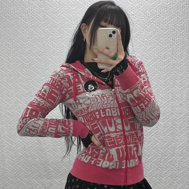 푸부 FUBU 희귀 레트로 00's 로고플레이 후드집업 M C09090