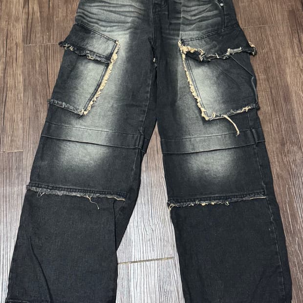 흑청 빈티지 바지