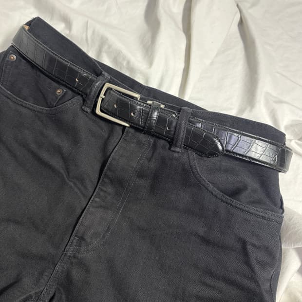 Rocco italy 크로커다일 레더 벨트