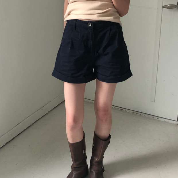 일본빈티지 네이비 코튼 반바지