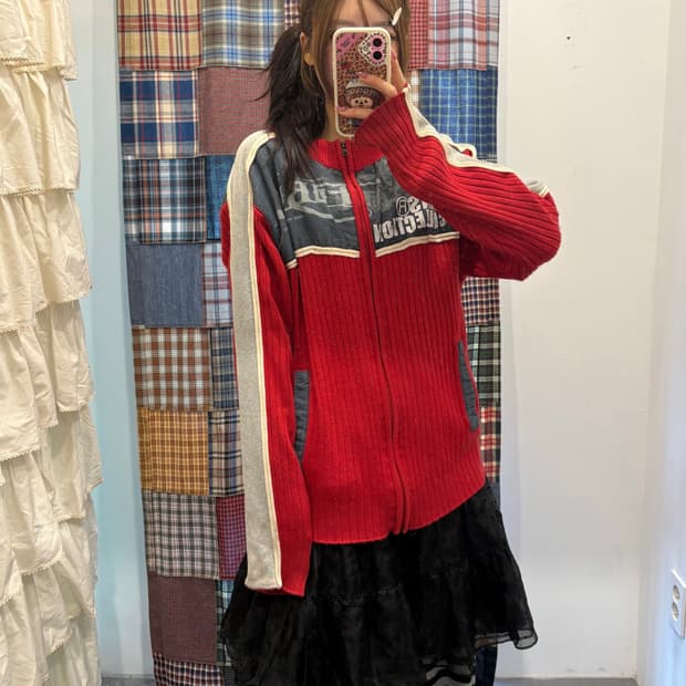 푸부 레이싱 니트집업