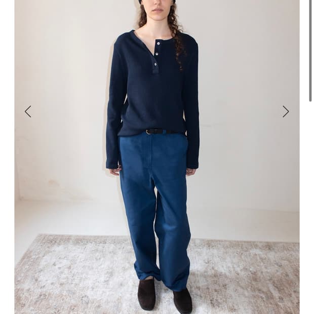 Ehre 에레 와플 헨리넥 네이비 새상품