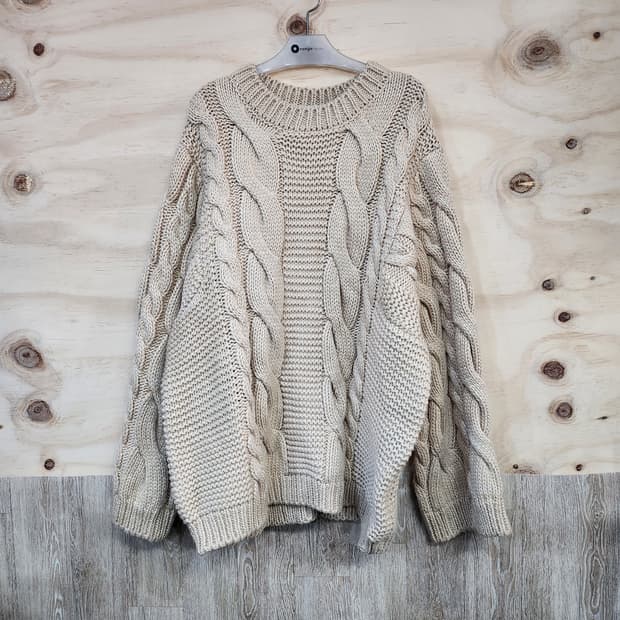 658) nob 눕 꽈배기 오버핏 울블랜드 니트