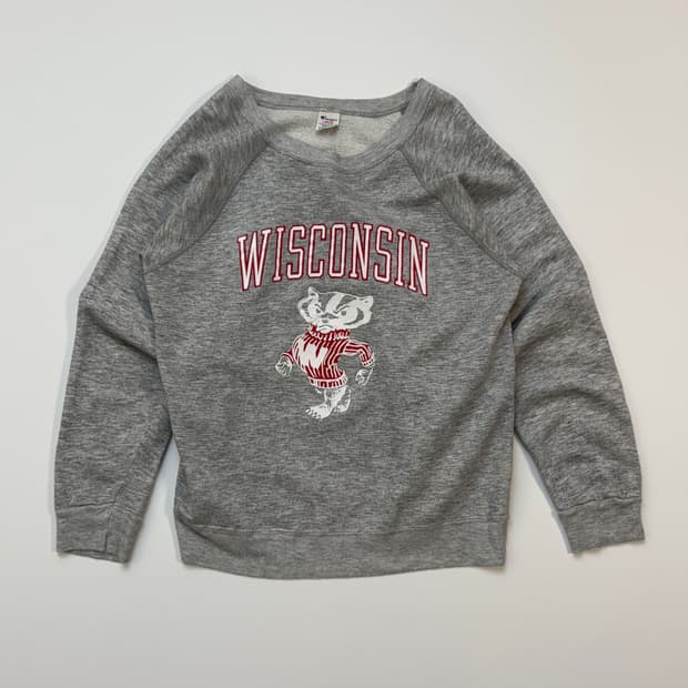 [L] 80s 챔피온 리버스위브 스웻셔츠 WISCONSIN Badger