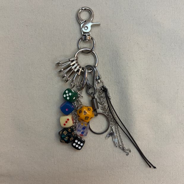 Dice Punk Chain Keyring