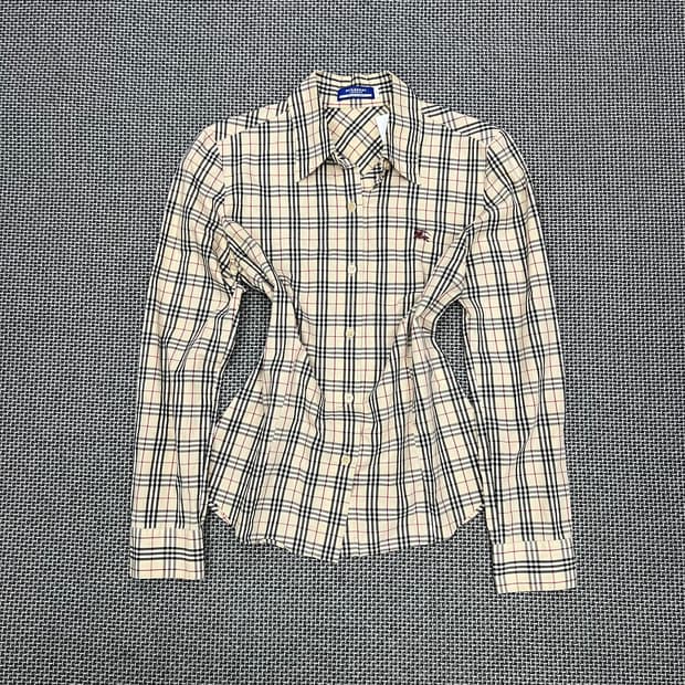 버버리 블루라벨 풀 노바체크 셔츠