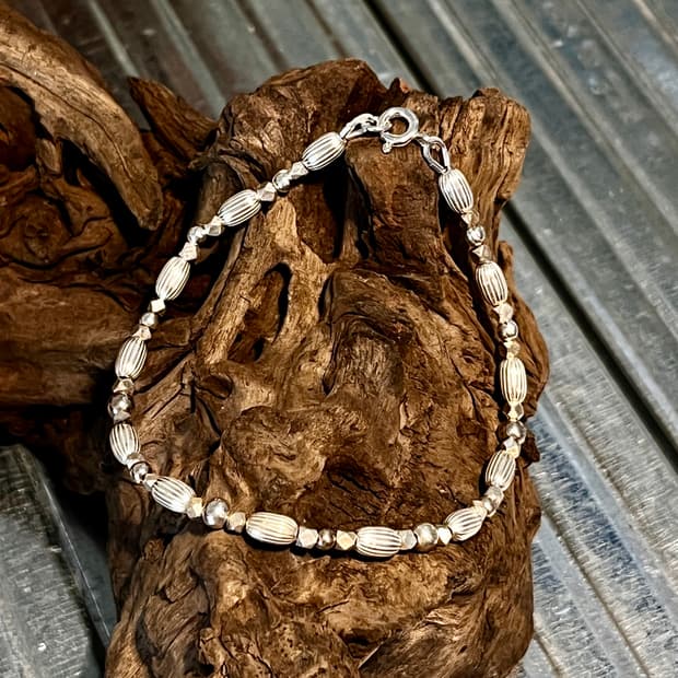 실버 비즈 팔찌 인디언주얼리 네이티브아메리칸
