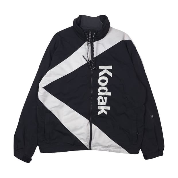 Kodak 빅로고 사선 배색 패딩 점퍼 블랙 L