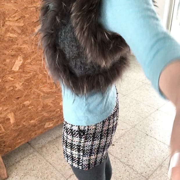 fur knit vest