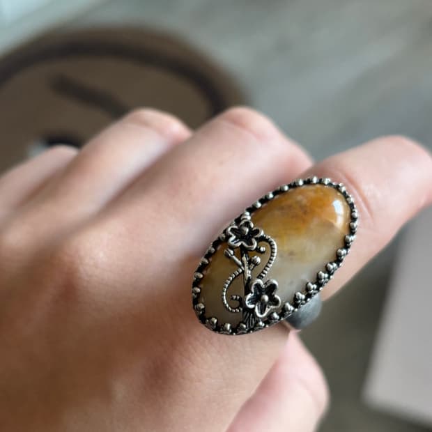 오리엔탈 일본 빈티지 플라워 반지