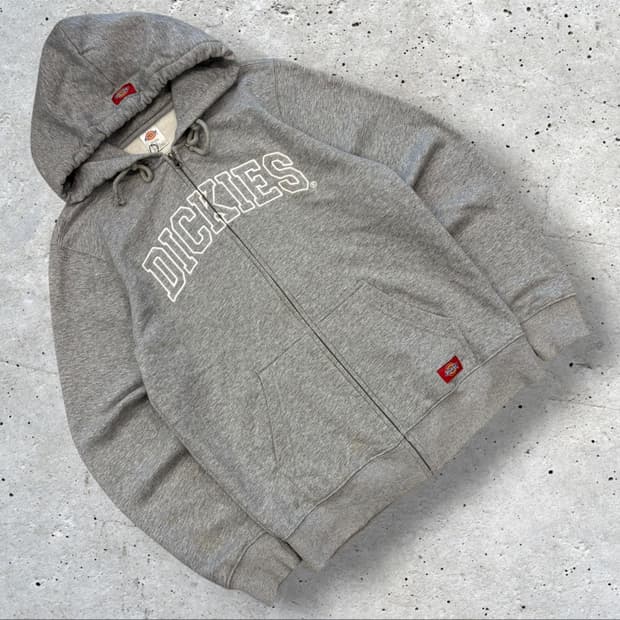 [S] 디키즈 빅로고 자수 스웻 후드집업 그레이 D761