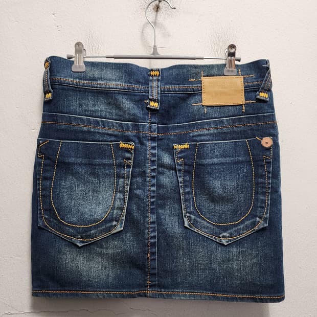 y2k 트루릴리젼 USA 데님 미니스커트
