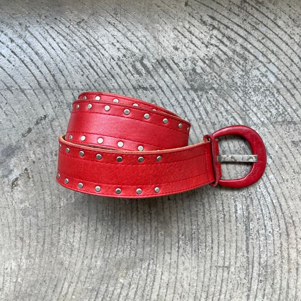 Leather studded belt