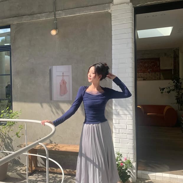 제니오 안느 볼레로 롱슬리브 navy 