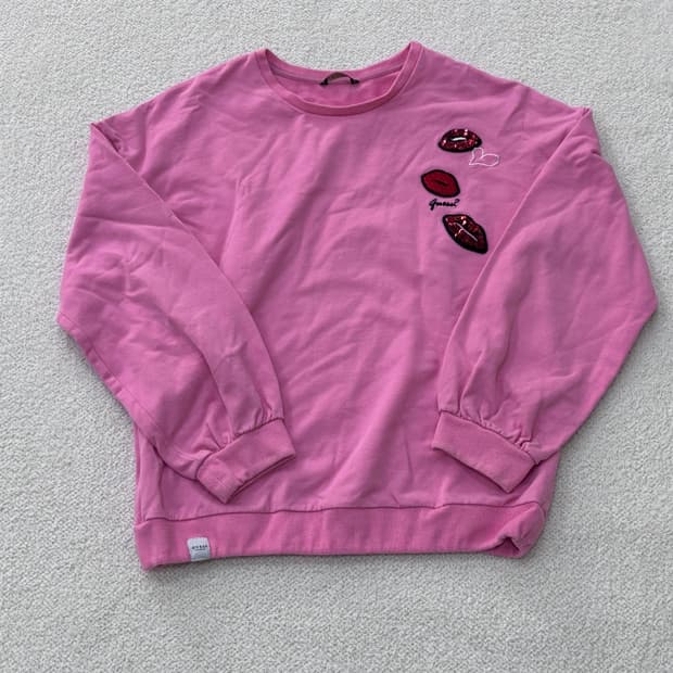 80-165 게스 패치 맨투맨 티셔츠 0305E