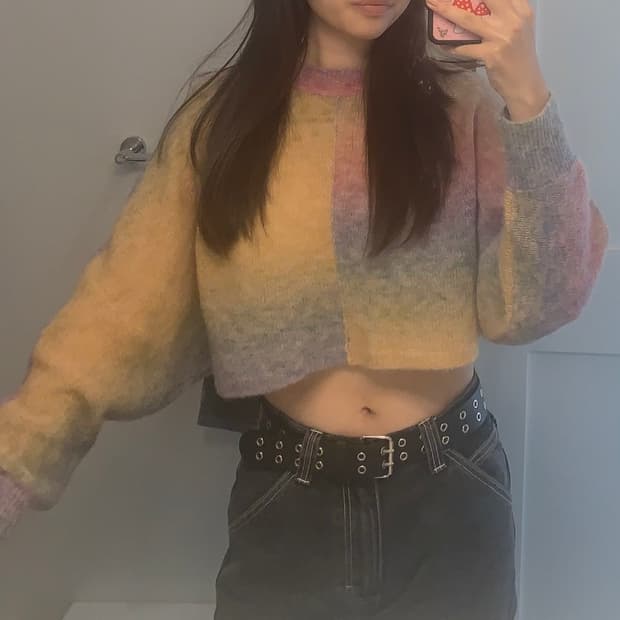 aritzia 파스텔 크롭 스웨터