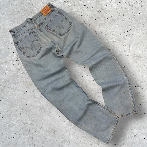 [33x34] 리바이스 505 레귤러 연청 데님 팬츠 D900