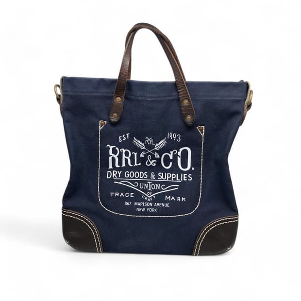 더블알엘 RRL 캔버스 레더 토트백 크로스백