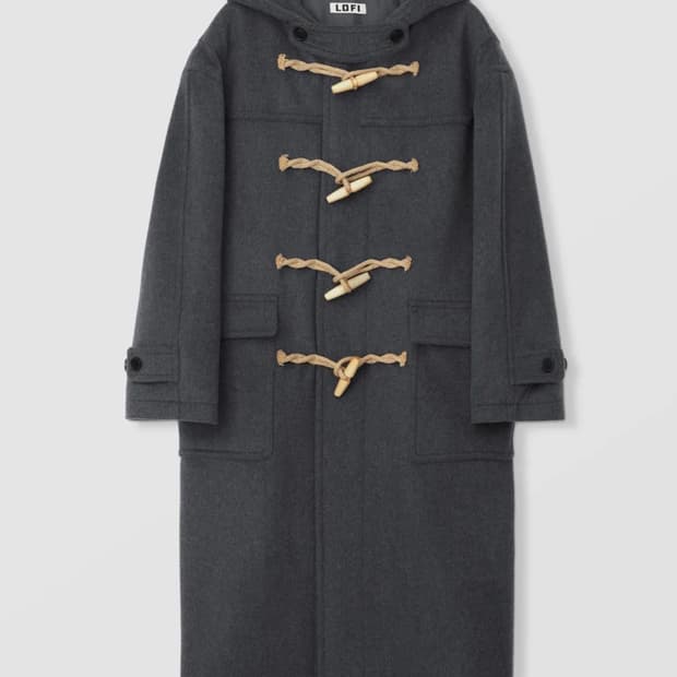 (L) 로파이 오버핏 스테디 더플 코트 (차콜) 
