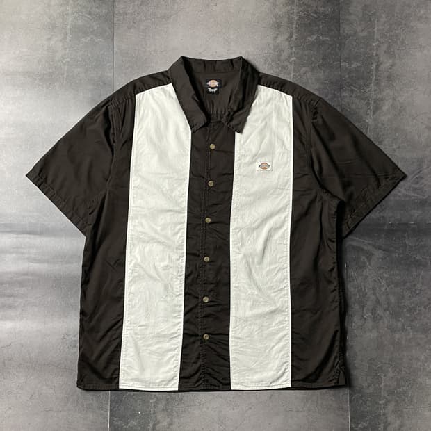 DICKIES 디키즈 빈티지 배색패널 반팔 워크셔츠 A01027