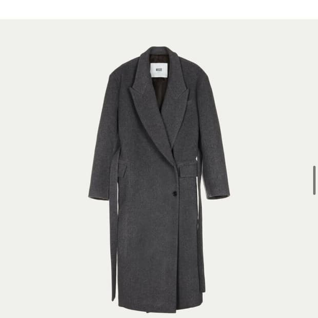 뮤제 런던 캐시미어 더블 코트 XS 차콜 울100 (새상품/택0)