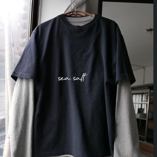 (구매) 씨솔트 티셔츠-티셔츠  레이어드 티셔츠 네이비