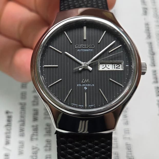 레어] 빈티지 세이코 LM 로드매틱 희귀 블랙 세로다이얼 한자 데이데이트