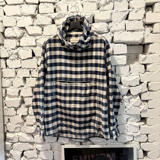 japan 빈티지 체크패턴 후드 아노락