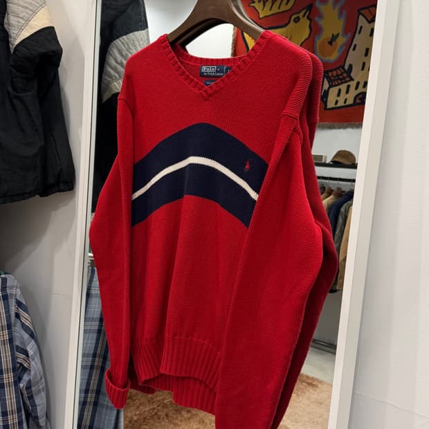 Polo ralph lauren 폴로 랄프로렌 브이넥 코튼 니트