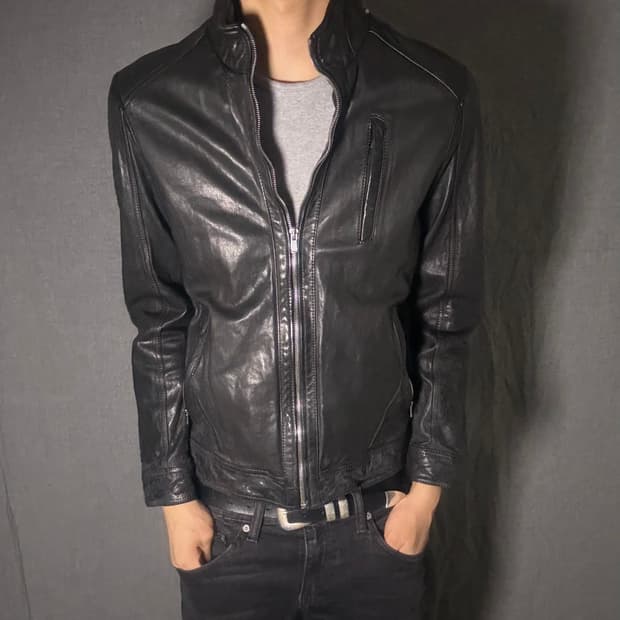 lamb skin leather jacket
