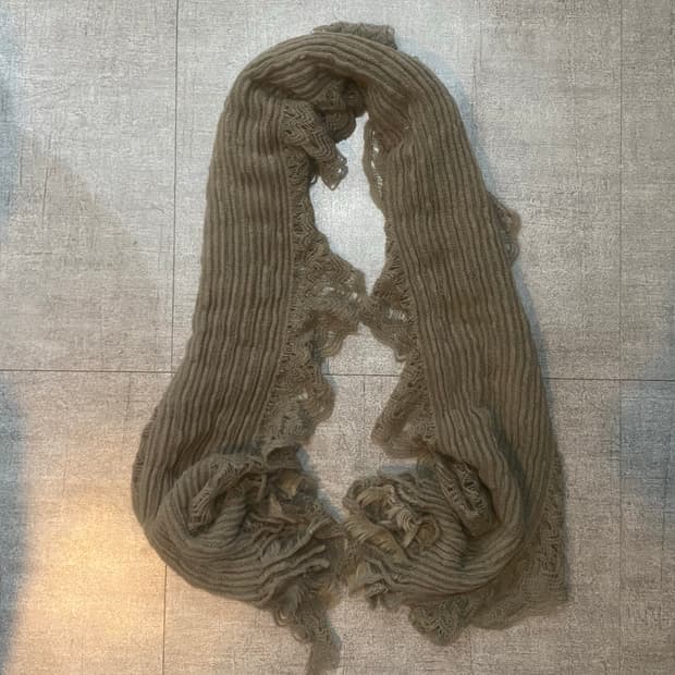 일본빈티지 하구미모리걸 할메카지 아오이유우 리버시블머플러 카키브라운