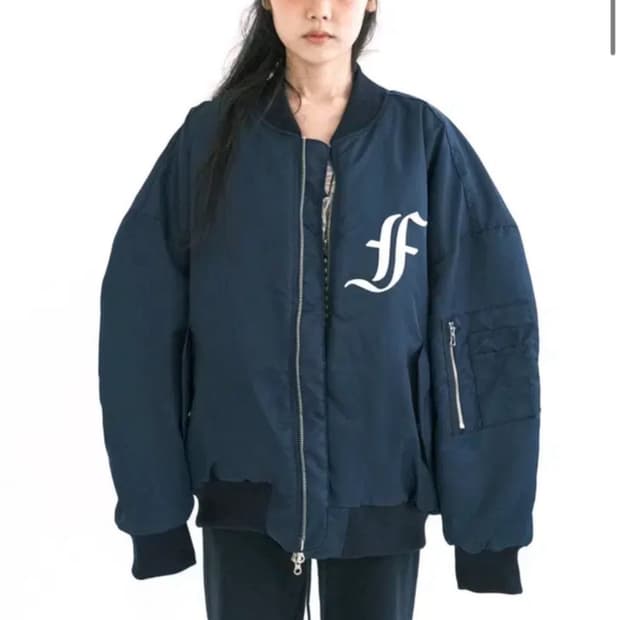 샵페어리 봄버 자켓 네이비 