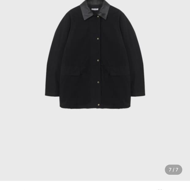 모노하 코티드 코튼 워크자켓 블랙