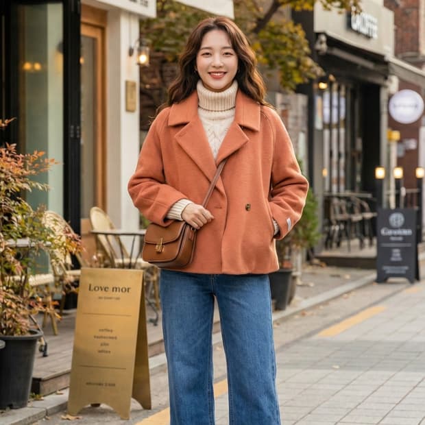 더아이잗(TheIzzat) 코랄 오버핏 캐시미어 숏코트_55